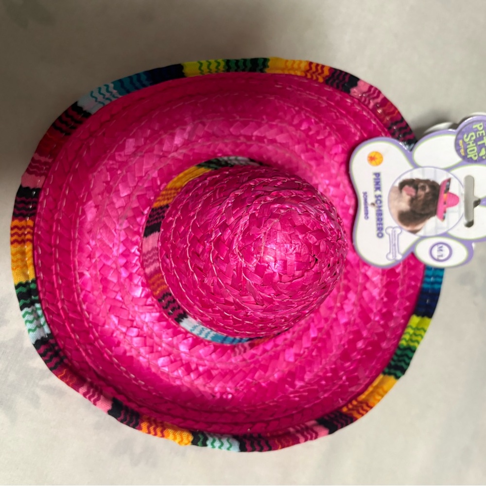 Vibrant Pink Dog Sombrero - Picture 5 of 6